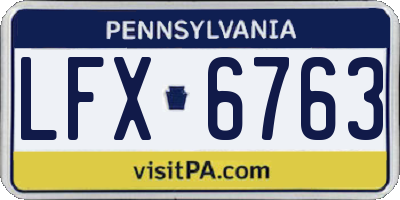 PA license plate LFX6763