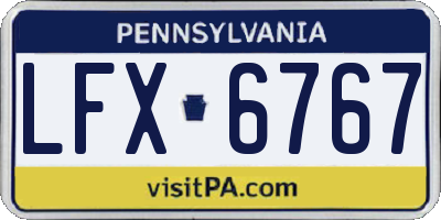 PA license plate LFX6767