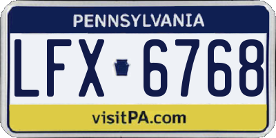PA license plate LFX6768