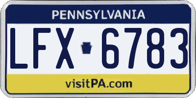PA license plate LFX6783