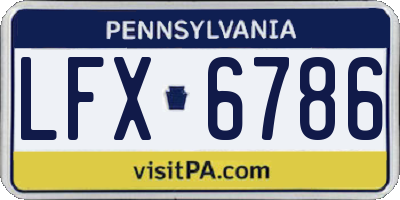 PA license plate LFX6786