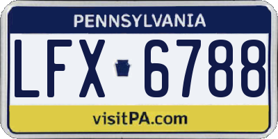 PA license plate LFX6788