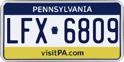 PA license plate LFX6809