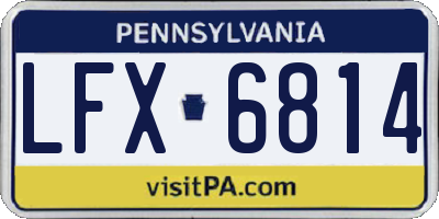 PA license plate LFX6814