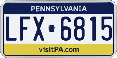 PA license plate LFX6815