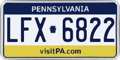 PA license plate LFX6822