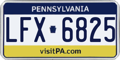 PA license plate LFX6825
