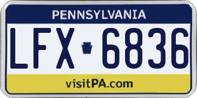 PA license plate LFX6836