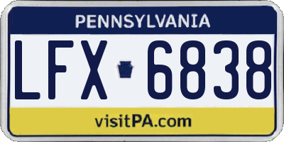 PA license plate LFX6838