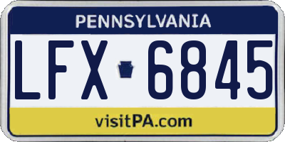 PA license plate LFX6845