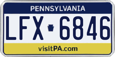 PA license plate LFX6846