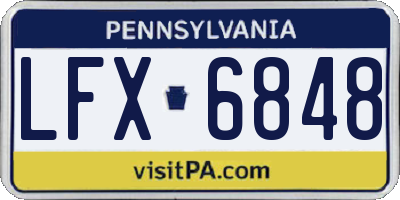PA license plate LFX6848