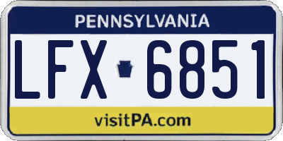 PA license plate LFX6851
