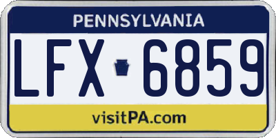 PA license plate LFX6859