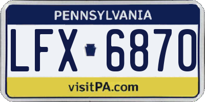 PA license plate LFX6870