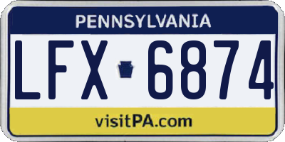 PA license plate LFX6874