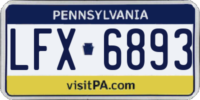 PA license plate LFX6893
