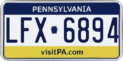 PA license plate LFX6894