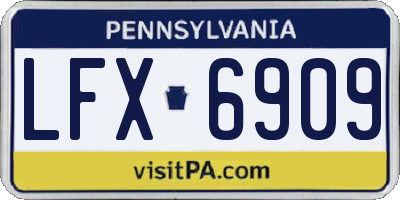 PA license plate LFX6909