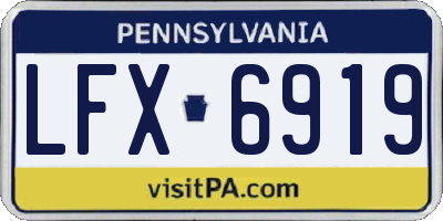 PA license plate LFX6919