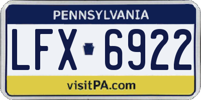 PA license plate LFX6922