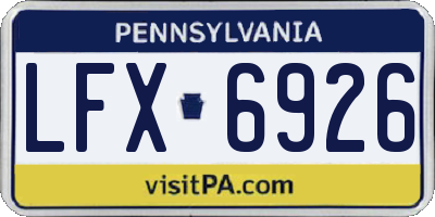PA license plate LFX6926