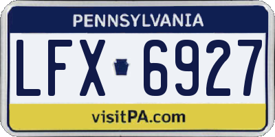PA license plate LFX6927