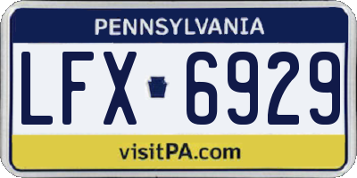 PA license plate LFX6929