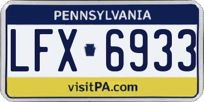 PA license plate LFX6933