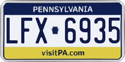 PA license plate LFX6935