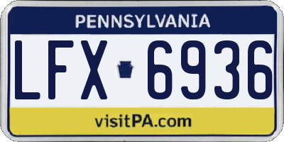 PA license plate LFX6936