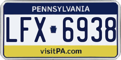 PA license plate LFX6938