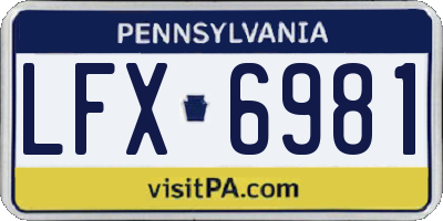 PA license plate LFX6981