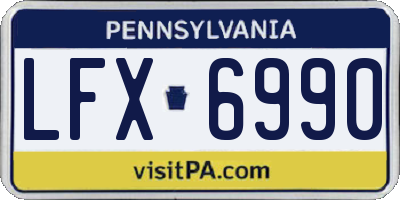 PA license plate LFX6990