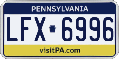 PA license plate LFX6996