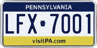 PA license plate LFX7001