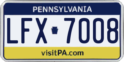 PA license plate LFX7008