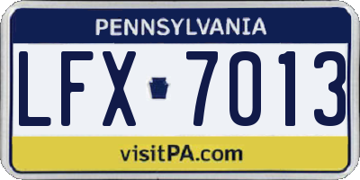 PA license plate LFX7013