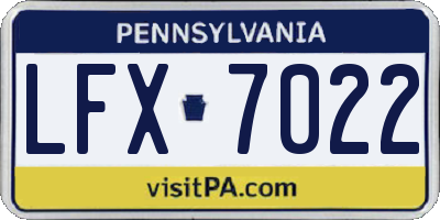 PA license plate LFX7022