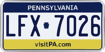PA license plate LFX7026
