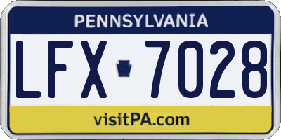 PA license plate LFX7028