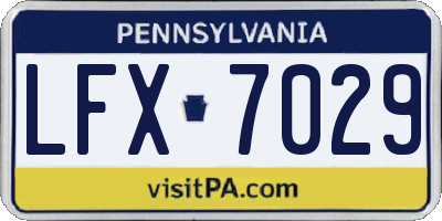 PA license plate LFX7029