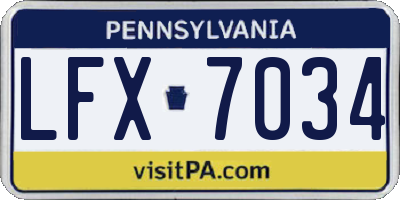 PA license plate LFX7034