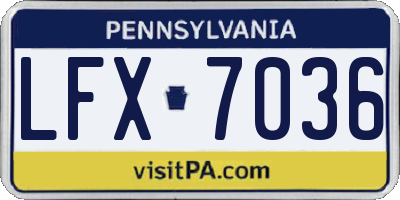 PA license plate LFX7036