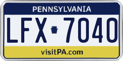 PA license plate LFX7040