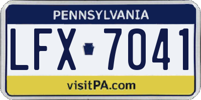 PA license plate LFX7041