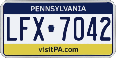 PA license plate LFX7042