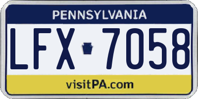 PA license plate LFX7058