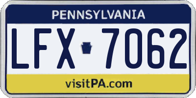 PA license plate LFX7062