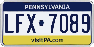 PA license plate LFX7089
